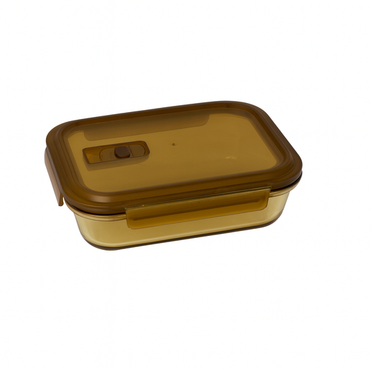 Rectangular Glass Storage Box – 1000ml – CSB-09 (Amber, 2-Compartment)