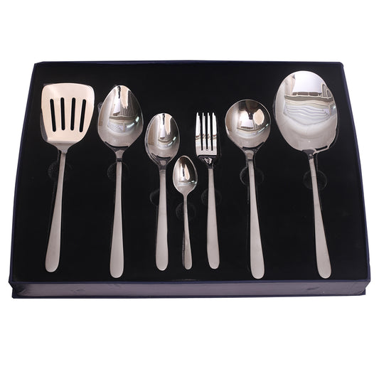 Elegant Silver 22-Piece Stainless Steel Cutlery Set – Premium Flatware with Gift Box