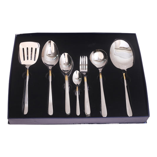 Elegant 22-Piece Gold & Silver Cutlery Set – Premium Stainless Steel Flatware with Gift Box