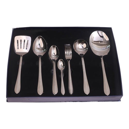 Elegant Silver 22-Piece Cutlery Set – Premium Stainless Steel Flatware with Gift Box (Tree Design)