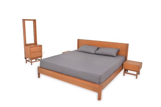 Harry N Bedroom Set – King Size Bed & Dresser with Mirror