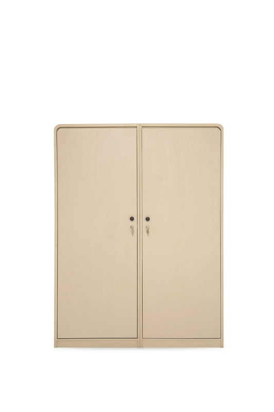 Harold 2-Door Wardrobe – Solid Wood with Cane Detailing