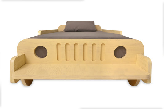 Wooden Cart Bed – Single Size Kids Bed with Playful Cart Design