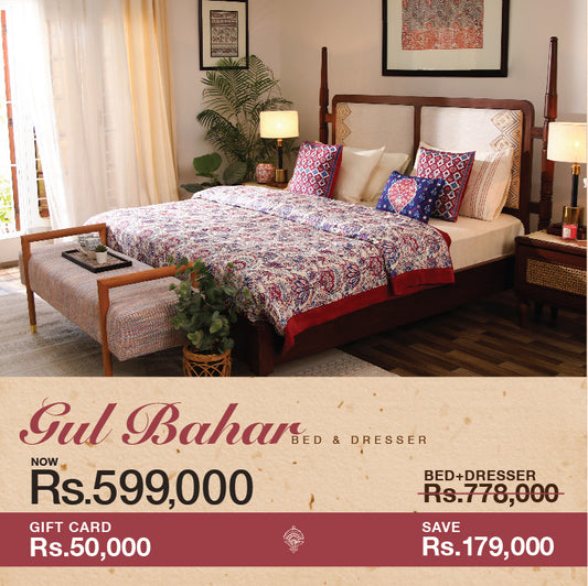 Gul Bahar Bedroom Set – Bed, Dresser & Rs 50,000 Gift Card