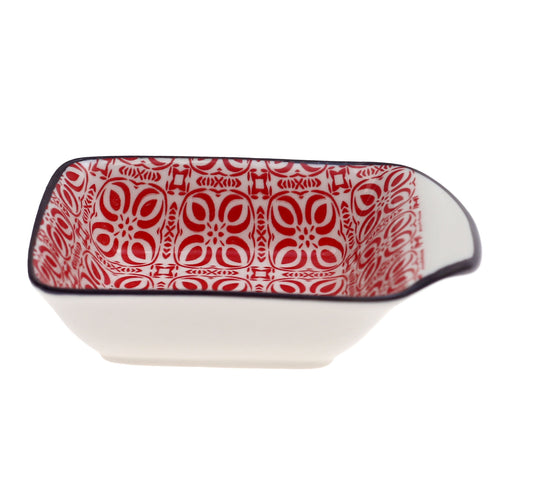 Porcelain Dish – Elegant Printed Square Design