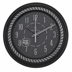 Heritage Vintage Wall Clock 15" – Black & Gold Plastic Wall Clock - Habitt