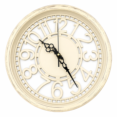 Heritage Cambridge Classic Wall Clock 15 x 15 Inch – Elegant Vintage Cream Dial with Raised Numerals (Plastic) - Habitt
