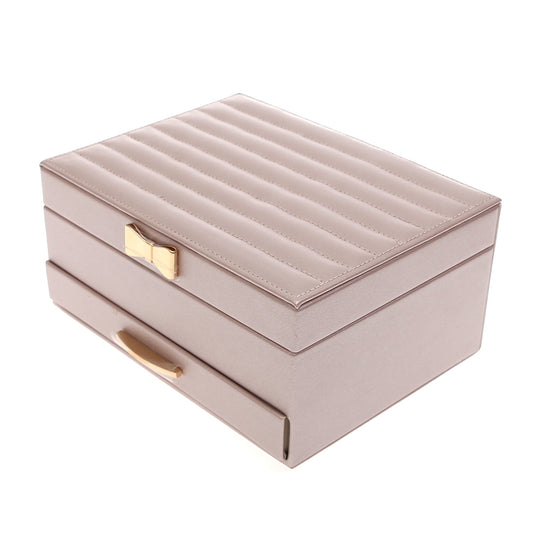 Elegant Jewelry Storage Box – Multi‑Layer Organizer with Mirror & Drawer