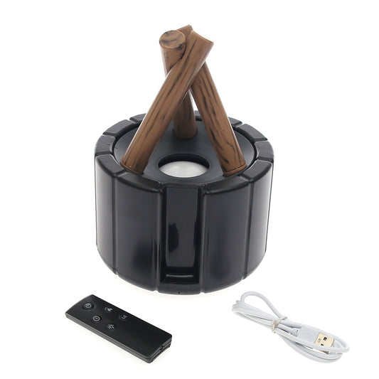 Bonfire Flame Effect Humidifier – USB Rechargeable with Remote Control