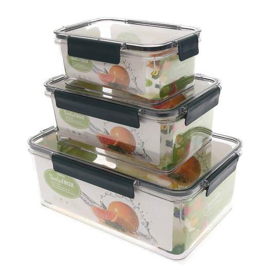 Airtight Food Storage Containers – 3‑Piece Rectangular Acrylic Set