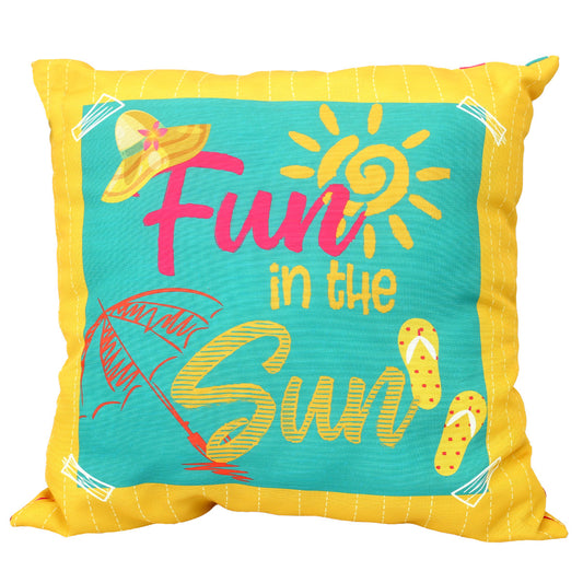 Beach Fun In The Sun Cushion 18X18Yellow - Habitt