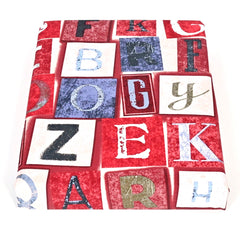 Alphabets Red Double Bed Sheet 96x102"