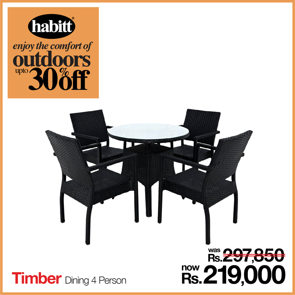 Timber  4 Person Dining