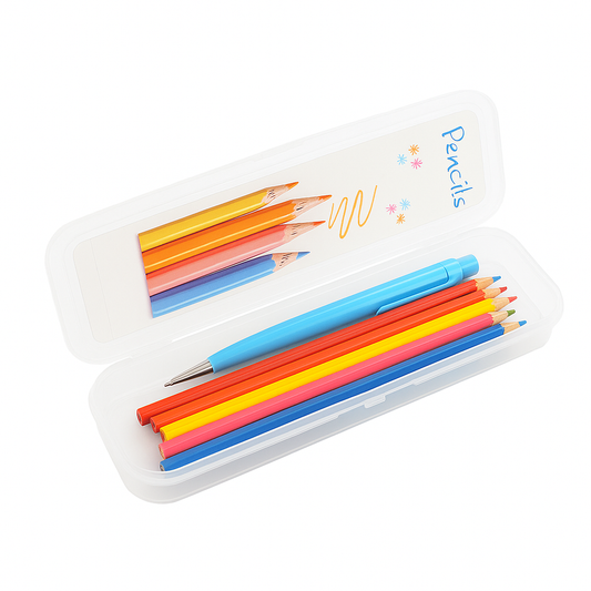 Multi Pencil Box – Transparent Stationery Organizer for School, Office & Art Supplies