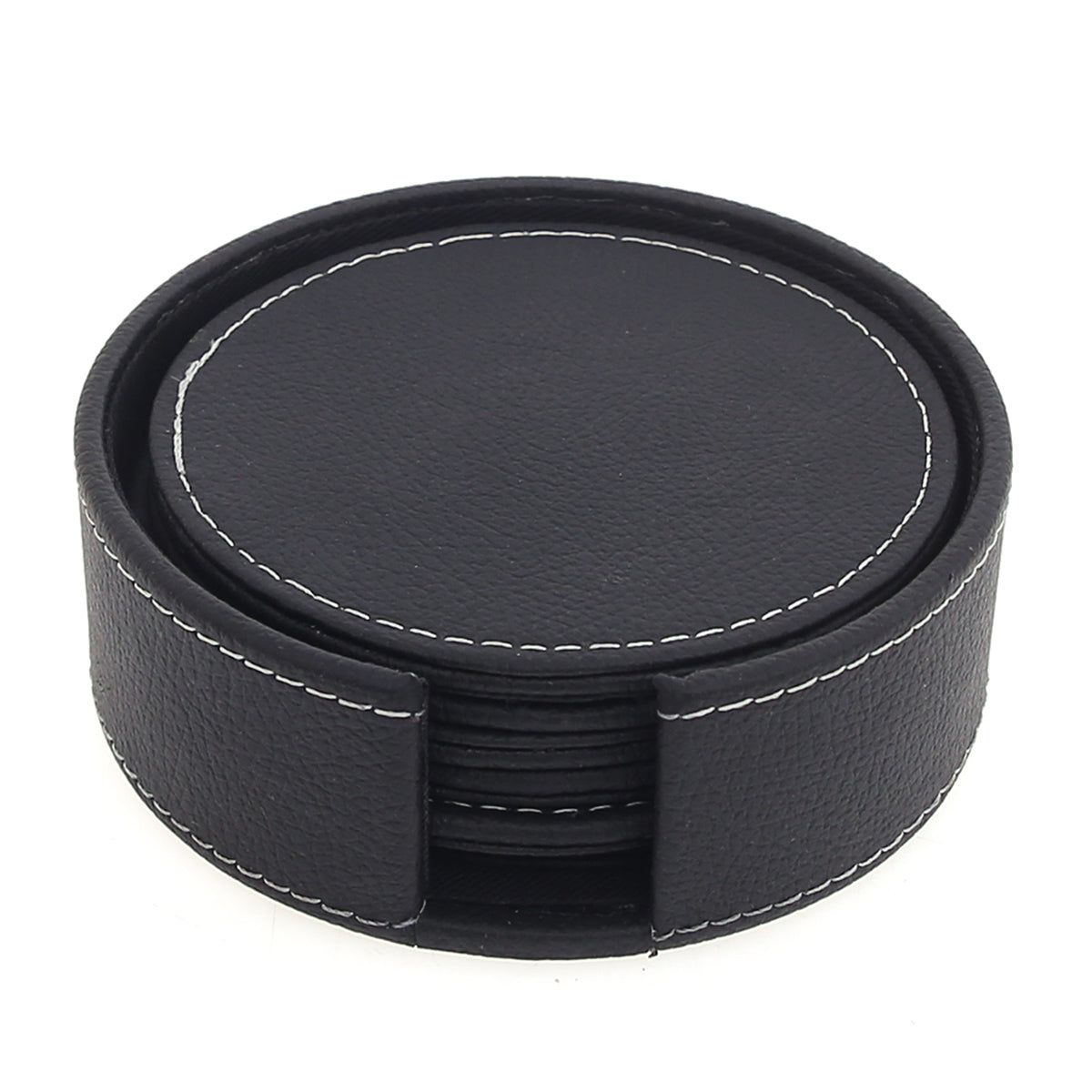 Round Leather Coasters (Black)
