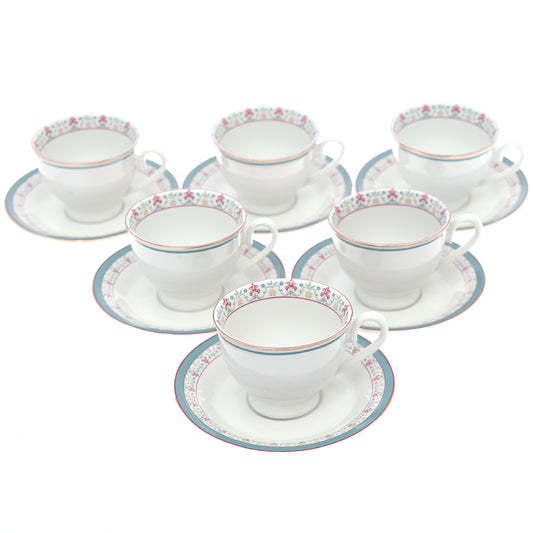 12Pcs Cup & Saucer Set Floral Elegance - Habitt