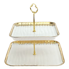 Square Textured Pastry Stand 2Tier BJ 99