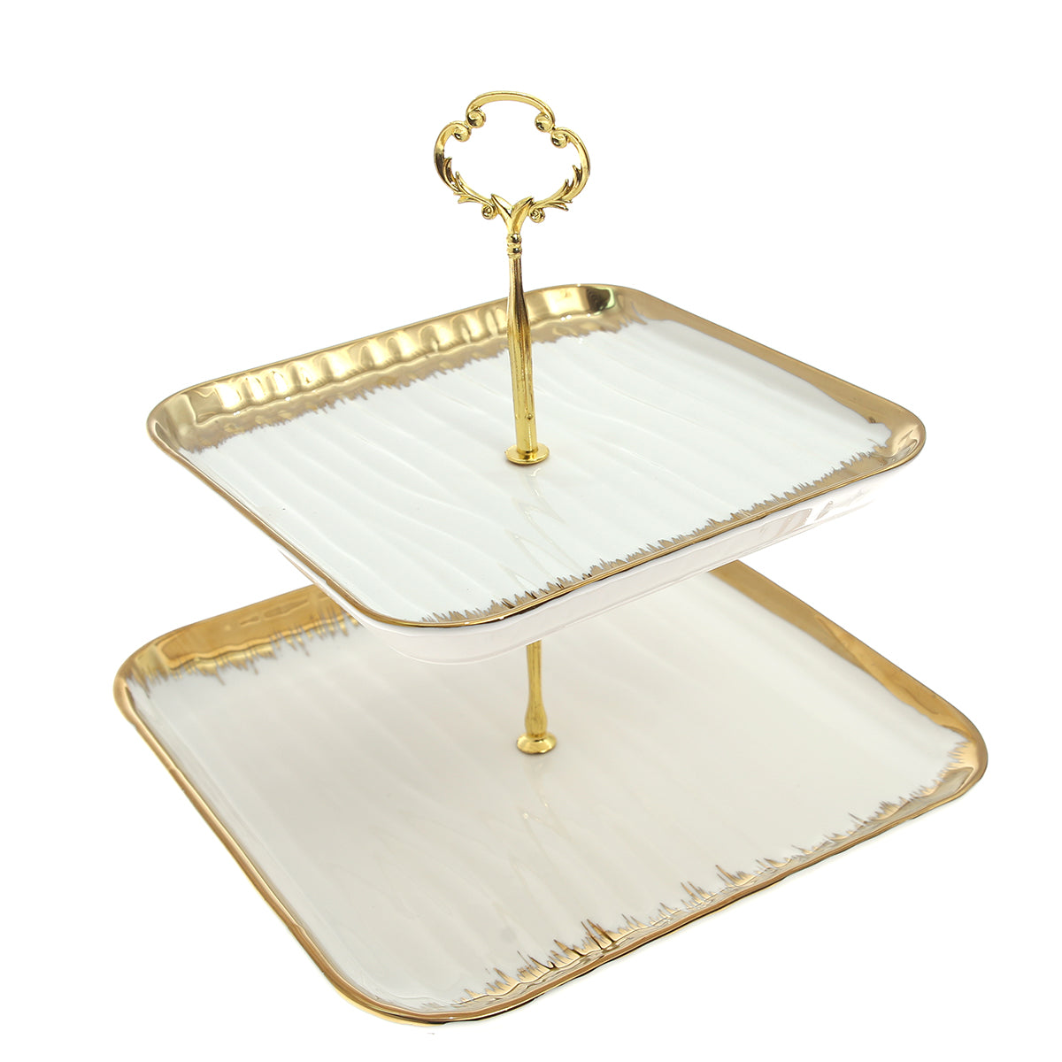 Square Textured Pastry Stand 2Tier BJ 99