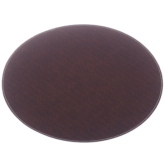 Mat Round Knitted (Bot/Same) Brown - Habitt