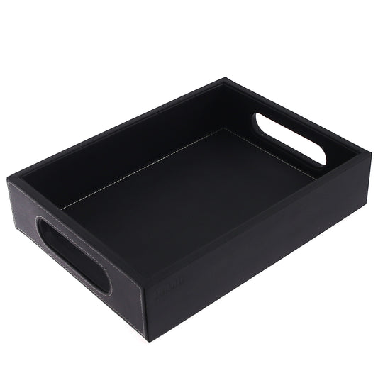 Leatherette Tray Black S - Habitt