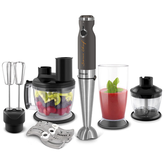 Sencor SHB 5501CH 9-In-1 Hand Blender 1000W with Titanium Quad Blade & 20-Speed Control