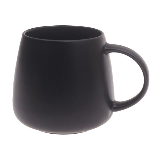 Minimalist Ceramic Mug 490ml – Matte Black or White - Habitt