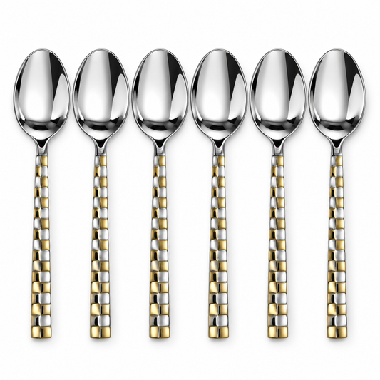 Ayd Stainless Steel Golden Tea Spoon – Set of 6