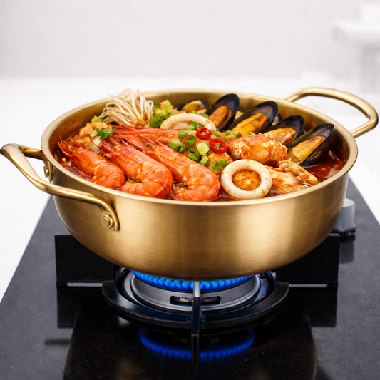 Golden Stainless Steel Serving Karahi – 20 cm / 22 cm