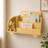Wooden Cart Bookshelf – Kids’ Room Wall-Mounted Shelf
