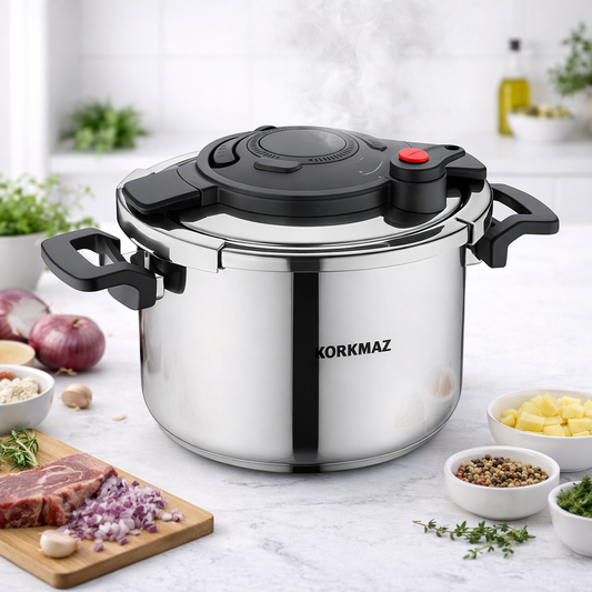Alessa Stainless Steel Pressure Cooker – 10 L & 12 L - Habitt