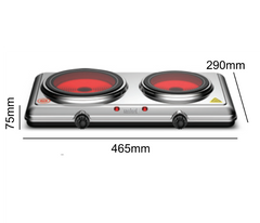 Sanford Double Burner Infrared Cooker 2100W with 5 Temperature Settings – Stainless Steel Electric Cooker (SF5004IC) - Habitt