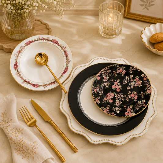 Elite 18-Piece Plate Set | Complete Tableware Set for Stylish Dining