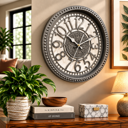 Heritage Retro Wall Clock – 15 Inch Plastic Frame
