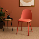 Sora Dining Chair – Modern Molded Seat with Cushion (Pink, Grey, White, Black, Yellow) - Habitt