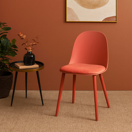 Sora Dining Chair – Modern Molded Seat with Cushion (Pink, Grey, White, Black, Yellow)