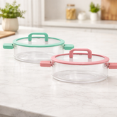 Colorful Double Handle Glass Pot – 1.8 L - Habitt