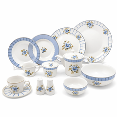 Blue Rose Premium Dinner Set – Elegant Ceramic Tableware Collection