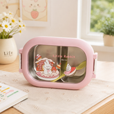 FRESH 2 Compartment Stainless Steel Lunch Box with Spoon | Leakproof Bento Lunch Box for School, Office & Travel | Pink, Blue & Green