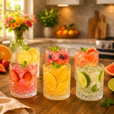 Crystal-Pattern Tumbler Glass Set 340 ml – Premium Heavy Glass Drinkware (6 Pcs)