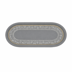 Elegant Gray Oval Platter with Gold Trim – Half-Design Decorative Serving Plate