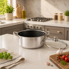 casserole pot with lid 24 26 28 cm | stainless steel cooking pot | non stick casserole for kitchen