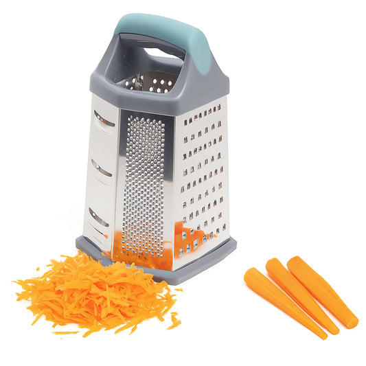 6-Sided Stainless Steel Grater with Soft Grip Handle