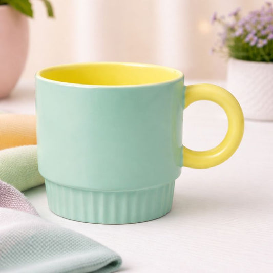 Pastel Pop Ceramic Mug – Retro Coffee & Tea Cup in Green