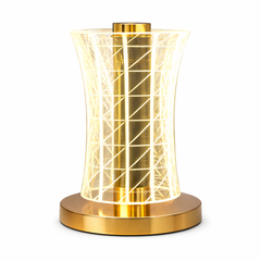 Modern Acrylic LED Table Lamp – Gold Decorative Ambient Desk & Bedside Light - Habitt