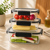 Airtight Acrylic Food Storage Box Set – 3 Pieces