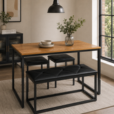 Savior dining with 2 Stool & Bench