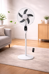 Sanford Rechargeable Stand Fan 18 Inch with Remote Control, LED Light & 9 Speed Settings – Powerful Cooling Fan (SF6600RSFN) - Habitt