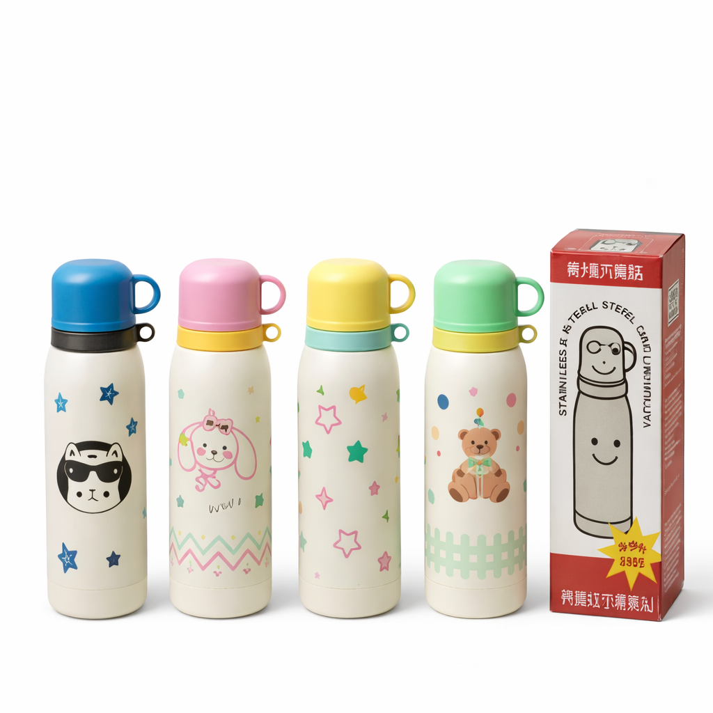 Stainless Steel Vacuum Bottle 550ML – Kids Insulated Thermal Water Bottle - Habitt