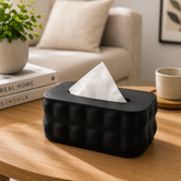 Textured Black Tissue Box – Modern Decorative Napkin Holder for Home, Office & Living Spaces