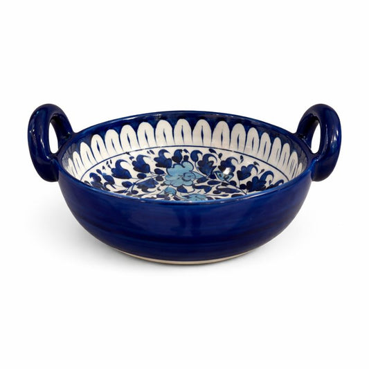 Handcrafted Blue Pottery Deep Karahi Bowl